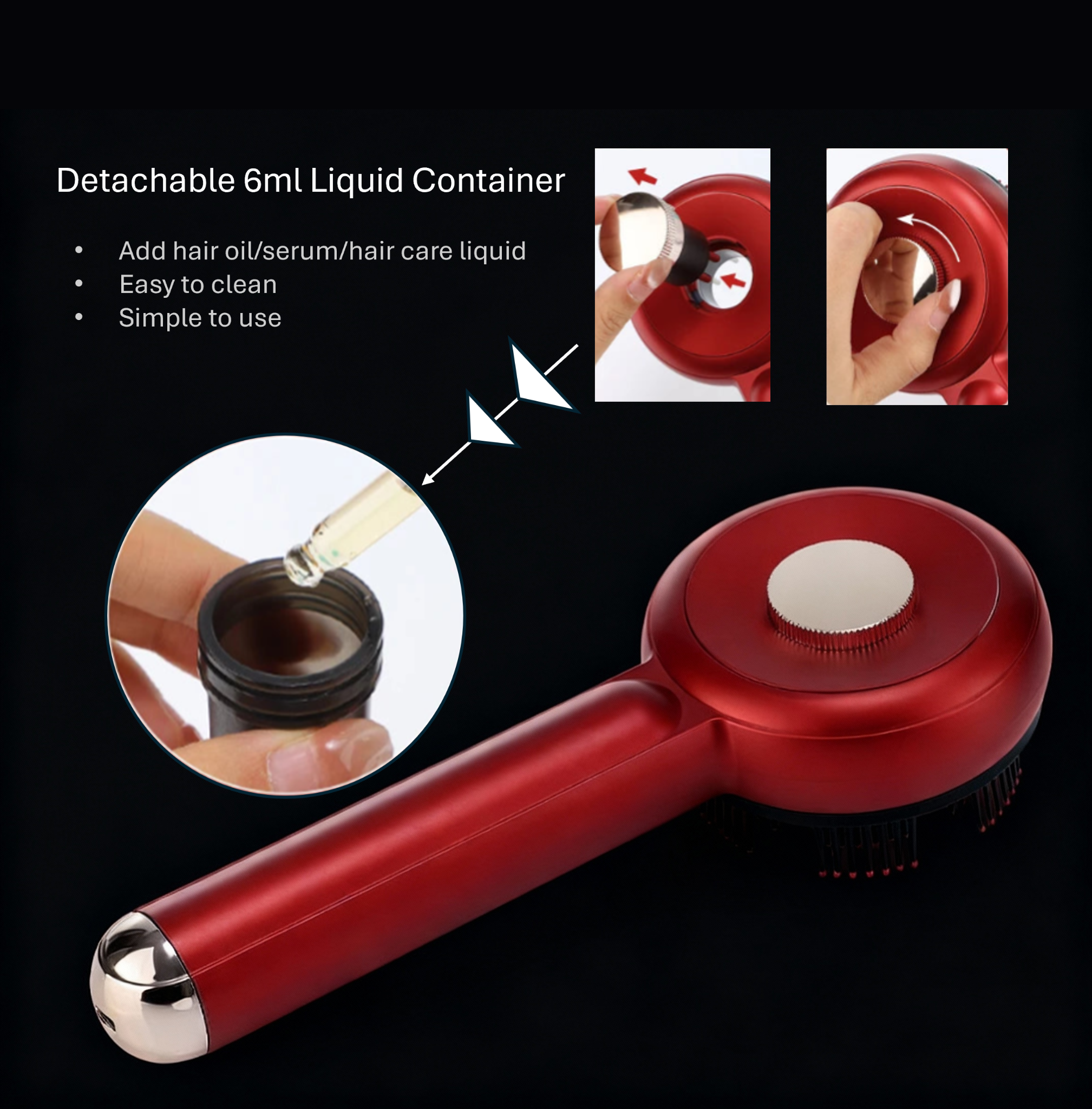 Red Light Scalp Massage Brush